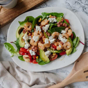 an edited lifestyle recipe honey garlic prawn and bacon salad